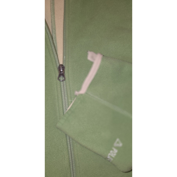 LL Bean Full Zip Polartec Fleece Jacket with Hood Green Women’s 3X Warm Soft - Picture 3 of 9